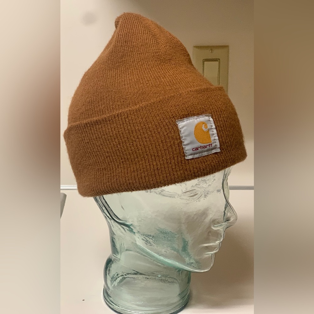 Adult Unisex One Size 100% Acrylic CARHARTT Brown Cuffed Watch Cap Beanie Hat
